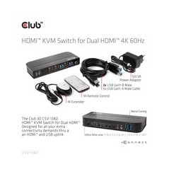 "Club 3D CSV-1382 KVM/Audio Switch Desktop - Boost Your Workflow with Seamless Connectivity!"